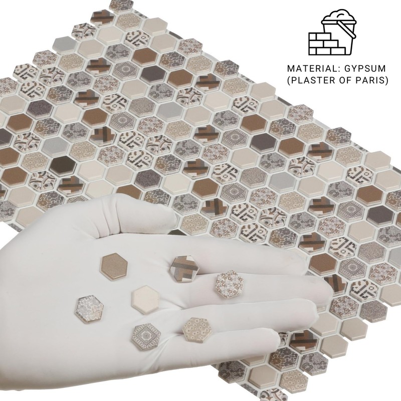 240 pcs, Dollhouse Flooring, 1:12 Scale Doll House Hexagonal Tiles,