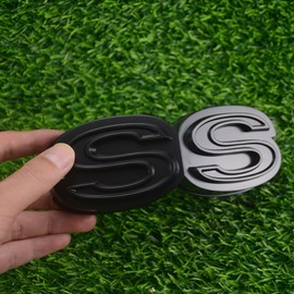 1Pc 1970 Chevy Chevelle El Camino Super Sports SS Front Grille Emblem with Retainers Replacement for SS (Matte Black)