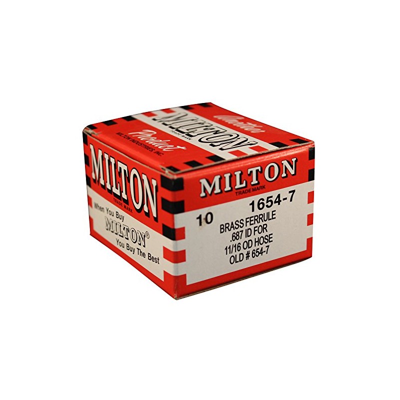 Milton 1654-7 11/16" OD Brass Hose Ferrule - Box of