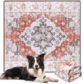 LOOBANI Reusable Pee Pads for Dogs, 2 Pack Super Absorbent Washable Puppy Pee Pads, Waterproof Non-Slip Whelping Pad for Floor Playpen Crate Couch-36 x41 (Red-Orange)