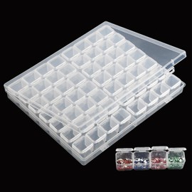 Benrii 56 Divided Accessory Case, Bead Case, Transparent, Independent Storage Container, Small Storage, Jewelry Box, Diamond Art, Nail