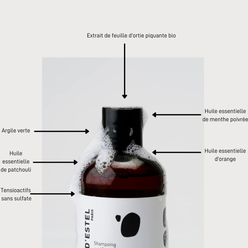 SERGE D'ESTEL PARIS Anti-Dandruff Sulphate-Free Shampoo Vegan Formula with Tea