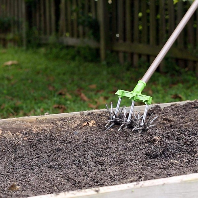 AMES 2917000 Steel Tine Garden Cultivator with Aluminum Handle, 58-Inch