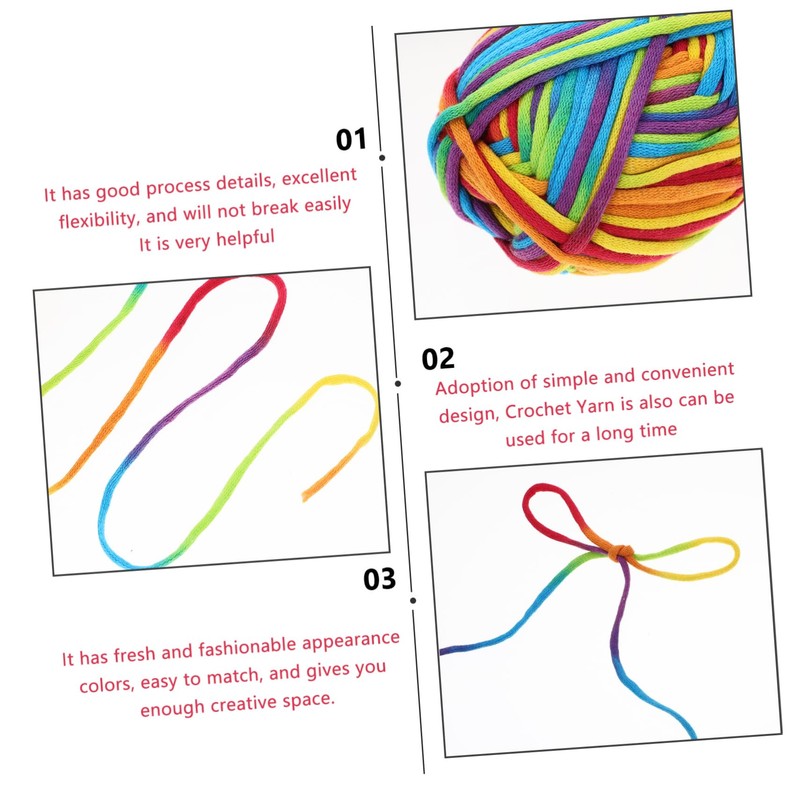 OSALADI 2pcs Vibrant Color DIY Knitting Yarn Soft and Skin