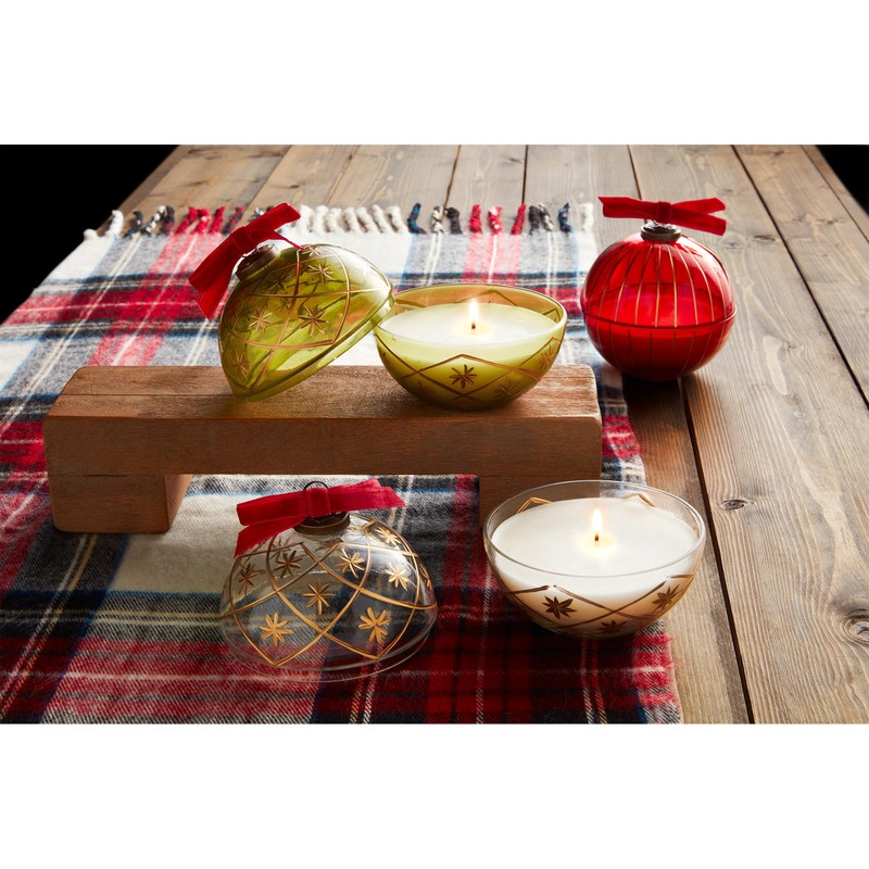 Mud Pie Glass Ornament Candles, Clear, 7 oz