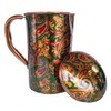 Rastogi Handicrafts Solid Copper Screen Printed Jug and 2 Tumblers