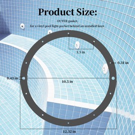 SUFULUNO Pool Light SPX0506D Niche Gasket ，for Hayward SPX0506D Swimming Pool Light Niche Gasket， Underwater Lights, above Ground Pool and Spa Replacement Part，Vinyl Pool Niche Gasket