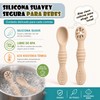 10PCS Juego Cucharas Masticables de Silicona,cucharas masticables de silicona arcoíris,con