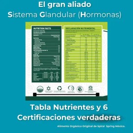 Alga Spirulina Máxima Orgánica 500 Tab Certificada Original                                                                                           