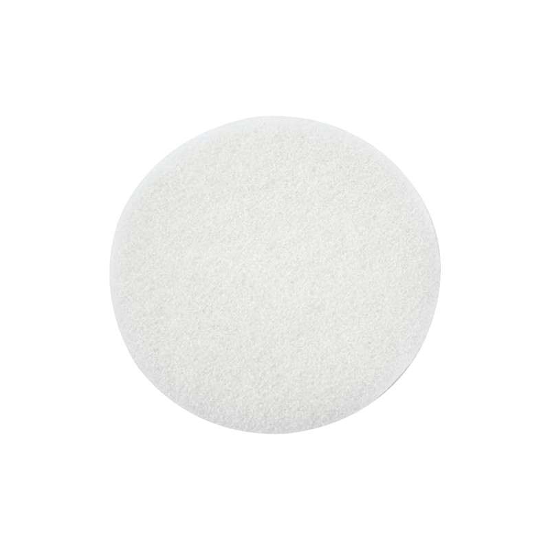 White Buffing Pad with Hook and Loop Back for Wood