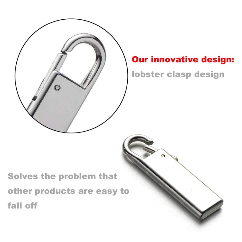 Zpsolution Zipper Pull Replacement Metal Zipper Handle Mend Fixer Zipper