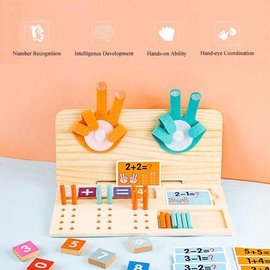 Montessori Toy for Toddlers 3-5, Wooden Finger & Stick Counting Board with Number Tracing, Colorful Number Blocks, Educational Math Toy for Kids Boys Girls, Preschool Learning Toy Ages 3 4 5
