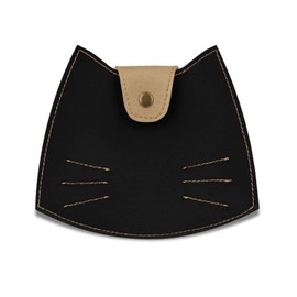 UpNova Mask Case, Portable, Cute, Cat Shape, Antibacterial Mask Pouch, 2-fold, 3D Mask Case, Cat Mask Storage Case, Portable, Multi-Purpose, Storage, Convenient, Antibacterial Material, Black