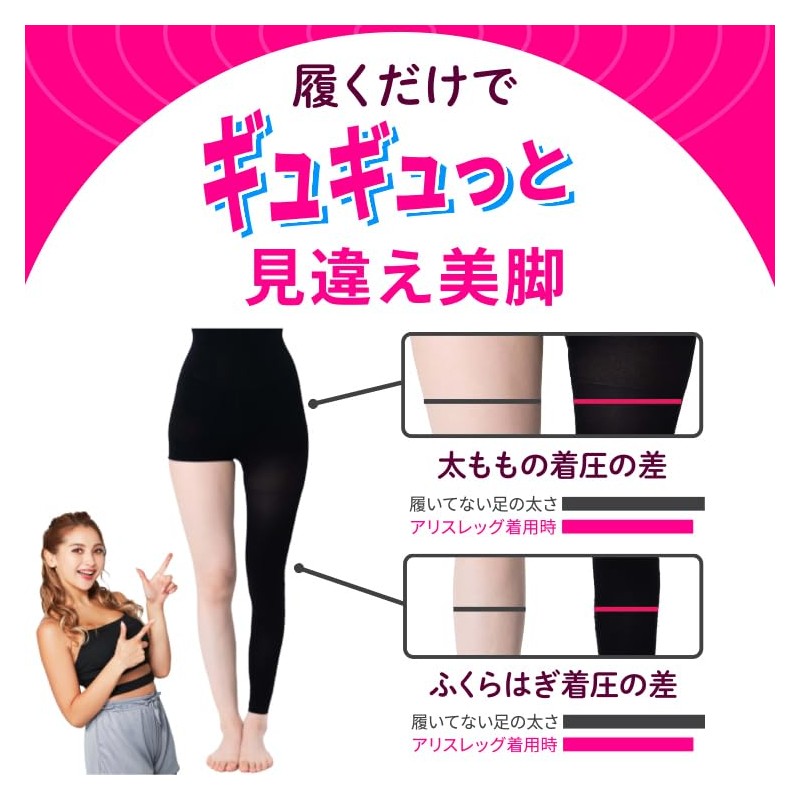 ALICE LEG Women's High Compression Compression Spats (SLIM) Black, Black