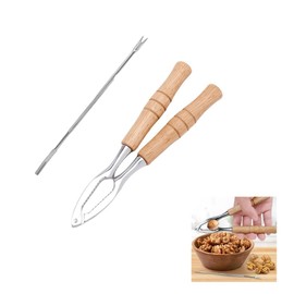 Pinza de nogal de aleación de zinc, alicates de nogal, clip de nogal, clip de nuez, herramienta de cocina con 1 aguja de nogal de acero inoxidable