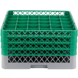 Noble Commercial Dishwasher Machine 36 Cup Glass Tray Rack 4 Extenders Dishwashing