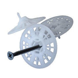 TruFast 2" Plasti-Grip PBLP2 Prong Washer (1000 EA) White Plastic Insulation Fastener Prong Wall Anchor