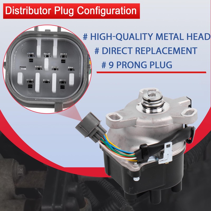 EVERESTWAY Ignition Distributor 9 Pins Compatible for 1997 1998 Honda