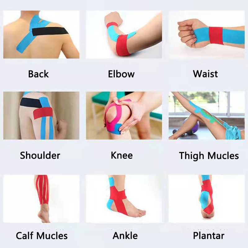 Kinesiology Tape, 5M 2 Rolls Elastic Muscle Support Tape, Improve