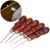 Wooden Handle Awl Hole Punch Sewing Stitching Tool, 5PCS for