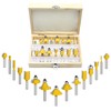 Ozmatip Router Bits Set of 15 Pieces 1/4 Inch Woodwork