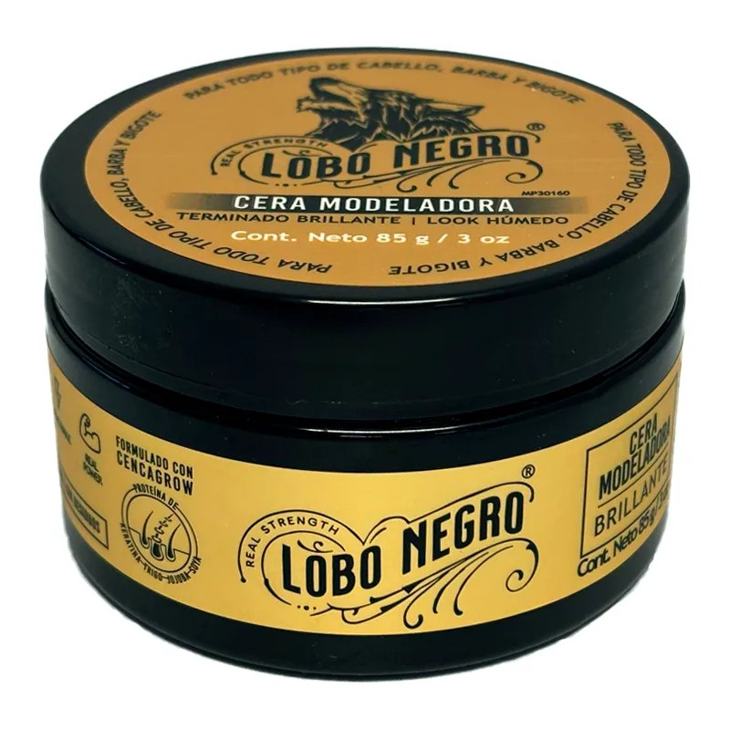 Cera Efecto Brillante Cabello, Barba Y Bigote 85g Lobo Negro