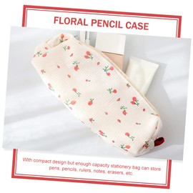 ABOOFAN 2pcs Floral Pencil Case Zipper Pouch Stationery Cosmetic Bag for Students Teachers Office Compact Design for Pens Pencils Makeup Blue Pink