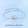 YAFEINI AA Recovery Bracelet 925 Sterling Silver Crystal AA Alcoholics