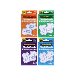 Mega Bundle Pack Math Flashcards - Addition, Subtraction, Multiplication, & Division, All Facts 0-12 for Children in 1st Grade, 2nd Grade, 3rd Grade & 4th Grade. Educational Tools, School Supplies