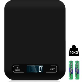 Digital Kitchen Scales with LCD Display and Tare Function, Precise 1g Measurement for Baking and Cooking, Black