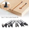 SeonFook 5pcs Keyhole Router Bit 1/4" Shank T-Slot Router Bit