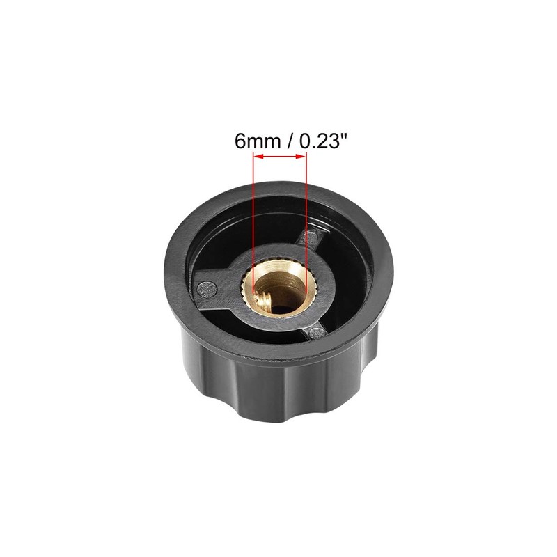 sourcing map Plastic Potentiometer Rotary Knob 6mm Insert Shaft with