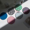 Kelendle Creative Acrylic Coasters Set of 6 Round Checkerboard Abstract