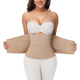 SHAPSHE Waist Trainer for Women Working out Cincher Body Shaper Tummy Control Waist Trimmer Belt Segmented Triple Wrap Tan