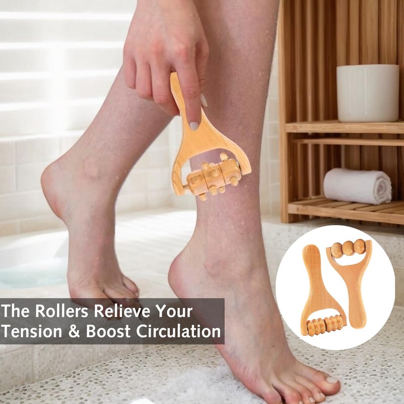 2 Pcs Massage Roller,Back Massage Roller,Massage Tool Muscle Belly Relief
