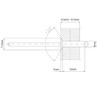 4mm x 12mm Blind Pop Rivet Countersunk Head Aluminium/Steel Shaft