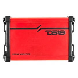 DS18 MP.4A Marine and Powersports Amplifier 4-Channel Full-Range Class D IP67 4 x 40 Watts Rms @ 4-Ohm - Compact Waterproof Amplifier 480W Max Power - Great for Marine/Motorsports and all applications