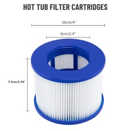 Hrozny Filter Cartridge for Whirlpool, Clever Spa Filter 75 x 100 mm Whirlpool Filter Accessories (6 Pieces)