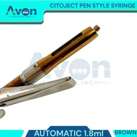 1.8mL Automatic Citoject Oral Syringes - Brown + Gold + Multicolor - Autoclave-Safe Dental Instruments - German Stainless Steel (3 Units)