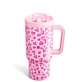 Meoky 32 oz Tumbler with Handle and Flip Straw, 100% Leakproof Tumbler with Lid and Straw, Stainless Steel Insulated Cup, Cupholder Friendly, Keeps Cold for 24 Hours (Love)