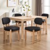 Modern Fabric Dining Chair Set of 2 Rounded Back Upholstered