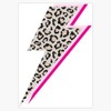 Cheetah Print Pink Lightning Bolt Bumper Sticker Vinyl Decal 5"
