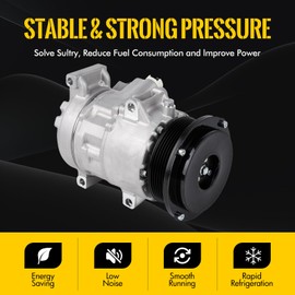KUSATEC CO 11178JC AC Compressor Compatible with Toyota Camry 2007-2009/Hiace 2006-2012/RAV4 2006-2008; Air Conditioning Compressor CO 11178JC AC Compressor 2.4L 2.7L L4