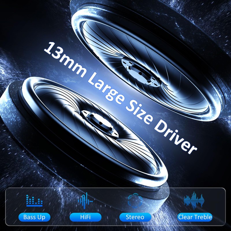 Wireless Earbuds Bluetooth 5.4, 6 Mic ENC Noise Cancelling Clear