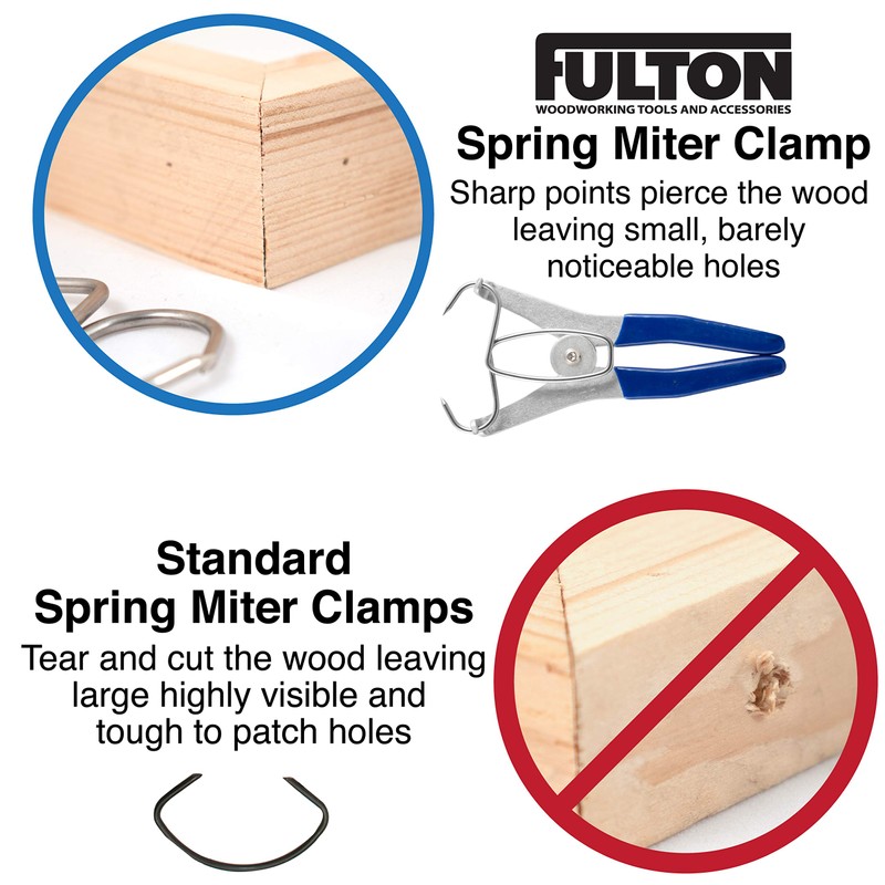 Fulton Miter Spring Clamps for Woodworking Set, Wood Trim, Picture