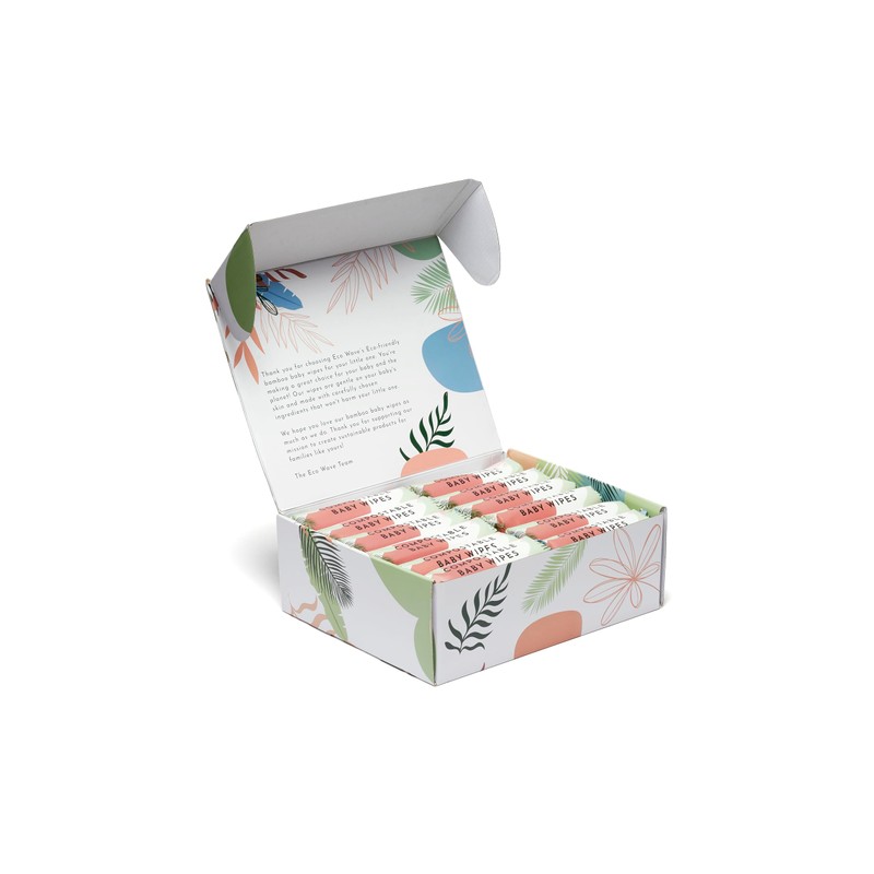 Eco Wave Baby Wipes, 100% Compostable Eco-Friendly Bamboo Wipes, Unscented,