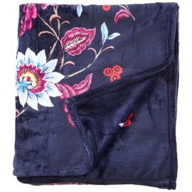 Vera Bradley Women's Fleece Plush Throw Blanket, Mayfair in Bloom, 80 X 50