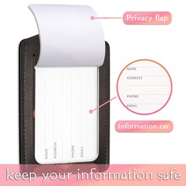 Luggage Tags for Suitcases, 2 Pack Black Women Luggage Tag, African Art Luggage Tag Leather Stainless Steel Loop Label Tag for Men Travel Bag Suitcase