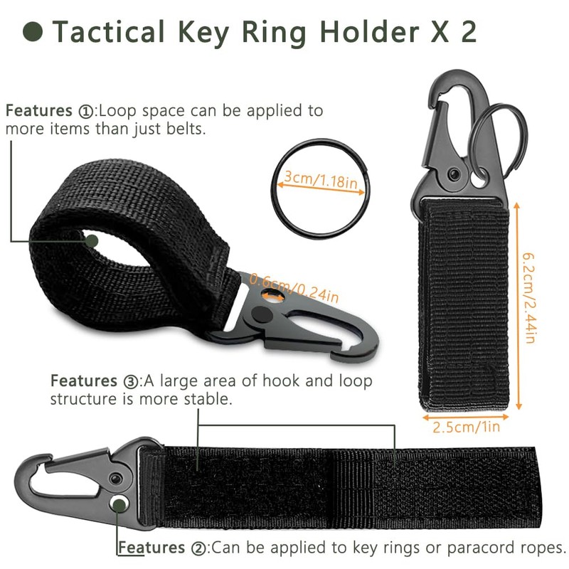 INLAZTIM Pack of 18 Molle Accessories Carabiner Clips Molle System