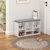 TJYGO Shoe Storage Bench, 6 Cubbies Shoe Rack Bench with